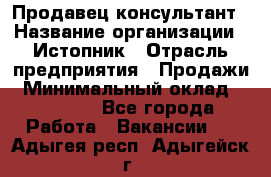 Продавец-консультант › Название организации ­ Истопник › Отрасль предприятия ­ Продажи › Минимальный оклад ­ 60 000 - Все города Работа » Вакансии   . Адыгея респ.,Адыгейск г.